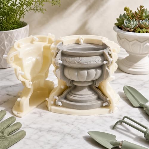 Milisten Concrete Planter Mold, 9.65×10.2 in Reusable Cement Flower Pot, DIY Garden Decor for Planters, Birdbaths and Statues, Durable Plastic Molds for Beginners and Professionals - Image 4