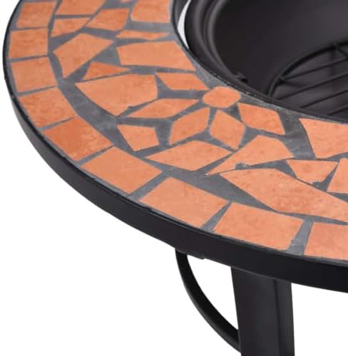 Mosaic Fire Pit - 26.8 in Ceramic Bowl for Patio & Garden - Image 7