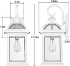 Darkaway Outdoor Lights Fixtures Wall Mount, Large 22inch Outdoor Wall Sconce Lights with Seeded Glass Waterproof Outside Exterior Lights Fixture for House Front Porch Patio （Large, White） - Image 4