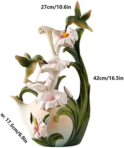Tabletop Fountain Creative Tabletop Fountain Resin Craft Lily Desktop Fountain Tabletop Waterfall Flowing Water Ornaments Indoor，Outdoor Home Decor - Image 2