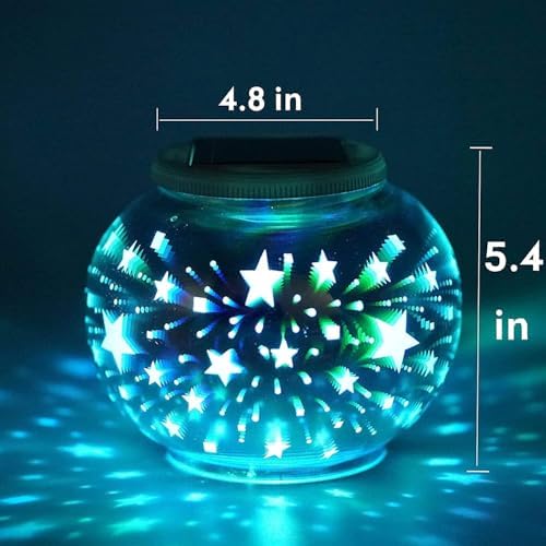 Solar Night Lights for, Mosaic Glass Ball Garden Lights, for Bedroom Party Garden Patio Yard Decoration Lighting Solar Outdoor Table Lamp (Star) - Image 7