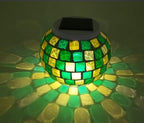 Solar Outdoor Table Lamp, Solar Powered Mosaic Glass Ball Garden Lights Waterproof Color Changing Mood Night Lights (L) by Unknown