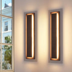 24 in Brown Long Outdoor Wall Lights, Modern Exterior Wall Light by ZSMAIKU