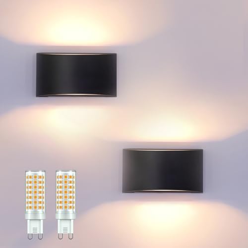 KICAAO Modern G9 Wall Sconces 2Pack, Warm White 3000K,with G9 Bulbs by KICAAO