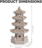 Pagoda Garden Statue Solar Powered Pagoda Lantern Resin Outdoor Zen Japanese Garden Decor for Balcony, Patio, Porch, Yard 11.4x4.7x4.7 inch Khaki - Image 4