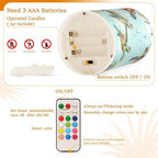 Cartoon Sea Turtle Teal Flameless Outdoor Candles with Timer Electronic Lights Electric Led for Valentine Battery Operated Votive 2-Piecing Set - Image 4