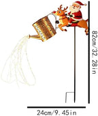 Solar Watering Can with Stake LED Christmas Santa Metal Garden Decor - Image 6