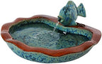Sunnydaze 7" Fish Spout Tabletop Water Fountain, Ceramic, Aqua & Brown by SunnydazeDecor