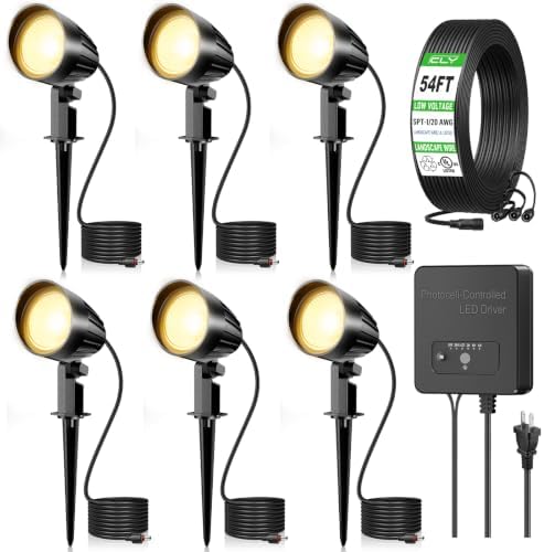CLY All-in-One LED Low Voltage Landscape Lighting Kit 12W Pathway Lights 6P by CLY