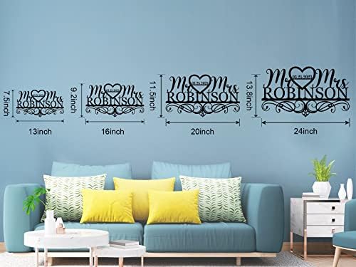 Personalized Anniversary Wedding Gift Custom Last Name Metal Sign Family Name Sign Custom Last Name Metal Sign Monogram Wall Decor Personalized Name Sign for Home - Image 4