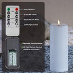 4"*10" Waterproof Outdoor Flameless Candles with Remote & Timer, White - Image 3