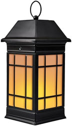 15.5" Solar Lantern Outdoor Waterproof, Glass Flickering Flame Solar Lanterns, Hanging Metal Lantern Decorative for Patio Front Porch Garden Backyard Tabletop Mothers Day Gifts Mom by anyperfect