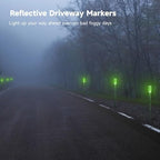 Joyibay 5-Pack Solar Powered Driveway Markers, Solar Warning Lights, Solar Outdoor Driveway Lights, Driveway Reflectors on Poles for Snow Road Yard (Green) - Image 4