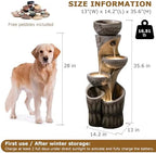 4 Tiered Solar Water Fountain Outdoor Garden Waterfall Fountains - Image 2
