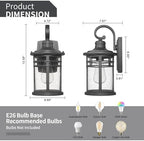 Outdoor Wall Light 2 Packs, Outdoor Porch Lights Wall Mount Exterior Sconces Lighting Fixtures Waterproof Outside Lantern Lamp for House Front Porch Patio Garage Doorway Garden - Image 2