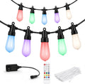 Smart Outdoor String Lights, 100FT RGBW Color Changing Patio Lights with Remote and APP, Dimmable IP65 Waterproof Shatterproof LED Lights for Backyard Garden Party Decor by VoxCynHue