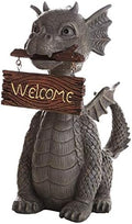 Pacific Giftware Garden Dragon Welcome Dragon Garden Display Decorative Accent Sculpture Stone Finish 10 Inch Tall by PacificGiftware