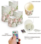 Rose Flickering Flameless Candles Pillar LED Candles with Remote and Timer Set of 4 Color Changing Battery Operated Candles for Home Decoration - Image 3