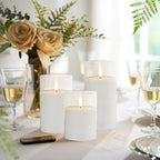 Clear Glass 3-Pack Flameless LED Pillar Candles with Remote - Image 6