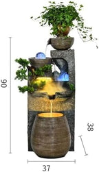 Cascading Rock Outdoor Water Fountain Water Fountain Decoration, Living Room Indoor Circulating Water Floor Decoration, Courtyard Balcony Landscape Rockery Fountain Landscape for a Calming in Outdoor - Image 2