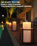 Gmnee 4"x8" Outdoor Waterproof Flameless Candles with Remote Timers Plastic - Image 4