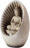Alpine Corporation WIN322 Indoor/Outdoor Tabletop Buddha Fountain with LED Lights, Soothing Buddha Garden Fountain 11", Beige by Unknown