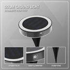 2 Pcs Waterproof Outdoor Solar Powered Ground Disk Lamps, White Lighting In-Ground Landscape Lights, Auto On/Off for Pathway, Yard, Patio, Lawn Decor, 5.12 X 4.33 in - Image 3