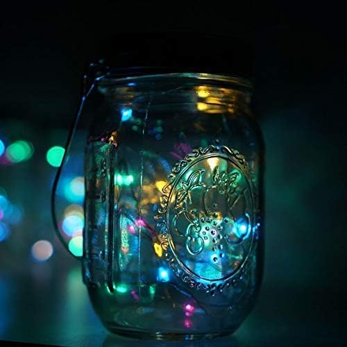 Solar Mason Jar Lights, 12 Pack 30 LED Waterproof Lid Light with Hangers (No Jar), Fairy Firefly Outdoor String Lights for Regular Mason Jar, Patio, Yard, Garden, Wedding Decoration (4 Colors) - Image 6
