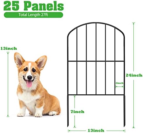 Decorative Garden Fence Fencing, 27ft (L) x 24in (H) Animal Barrier for Dog - Image 2