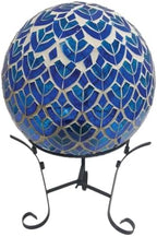 Briarwood Lane Everyday Gazing Ball 10x10 Blue and White Scalloped Solar LED Gazing Ball by BriarwoodLane
