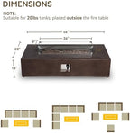 COSIEST Outdoor Propane Fire Pit Table 56" x 28" Rectangle Bronze Compact Concrete-Like Finish, Certified, 50,000 BTU,Wind Guard, Tank Outside, Free Lava Rocks, Fits 20lb Tank Outside, Raincover - Image 6
