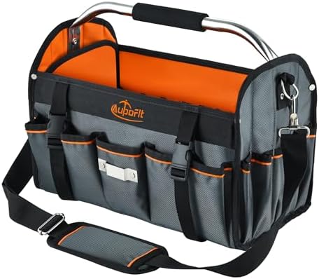 16-Inch Open-Top Tool Tote, 29-Pocket Pro Bag for All Trades by aupofittoolbeltandtoolbag