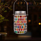 Outdoor Solar Lamp Ornament Hanging Glass Garden Light Lantern - Image 7