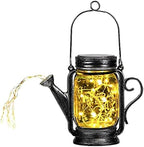 Outdoor Solar Garden Lights Hanging Watering Can Lights with 45 Led String Lights, for Flower Fence Lawn Patio Festoon Party Christmas Holiday by PanHuiWen