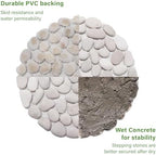 10in River Rock Stepping Stones Set - 6 Pack | Polished Pebble | Long-Lasting PVC Mesh Backing | Perfect for Garden Paths and Lawns Outdoor Landscaping Decoration | Rhombus and Round Set - Image 6