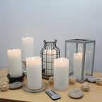 Stonebriar LED Pillar Candles — Remote & Timer, Real Wax Flameless Candles for Home Décor, Weddings & Events, Pack of 6, White, 3" x 6" - Image 5