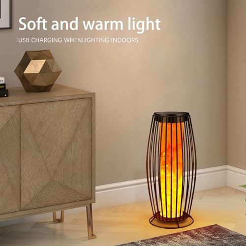 Solar Outdoor Floor Lamp, Flickering Flame Solar Outdoor Light,Solar Lanterns Outdoor Waterproof, Auto On/Off Solar Lantern for Porch, Garden, Patio, Lawn, Deck, Decorating - Image 4