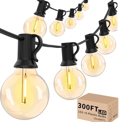 Svater 300 FT Outdoor String Lights for Outside Patio 156 Bulbs Waterproof by Svater