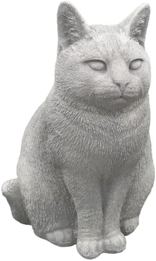 Cat Garden Statue Cat Memorial Indoor Outdoor Sculpture Cement Cat Figurine Kitten Stone Figure Concrete Backyard Lawn Decor - Image 7