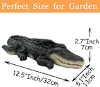 Teaeeno Garden Alligator Decor Outdoor,Crocodile Sculpture for Stuff Pond Decor,Florida Alligator Sculpture for Yard Art,Realistic Wild Animal,Reptile Figure,Florida Alligator,Perfect for Man(Black) - Image 3