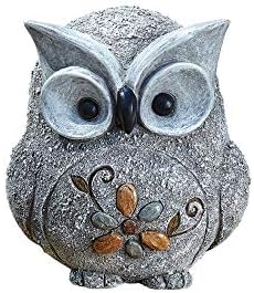Roman 7.75" H Pebble Owl Statue Pudgy Pals, Garden Decor, Garden Gift by Roman