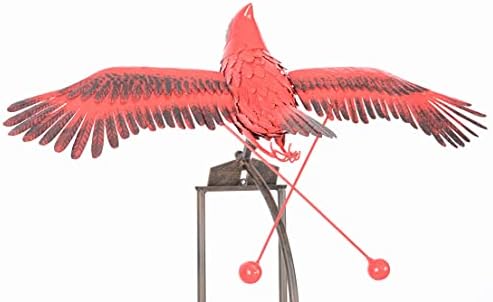 Rustic Flying Cardinal Kinetic Balancer Rocker Garden Stake Outdoor Yard Art Wind Sculpture Patio Decoration -Red - Image 4