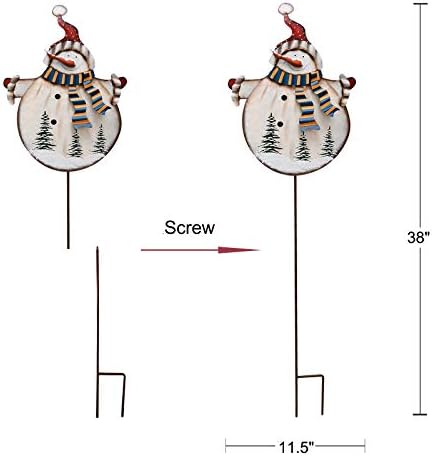 Christmas Snowman Garden Stake Rustic Metal Xmas Yard Sign for Lawn Pathway Patio Outdoor Christmas Decorations - Image 6