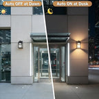 LIT-PaTH Outdoor Wall Light Dusk to Dawn, Aluminum, LED 3000K, Black 2 Pack - Image 3