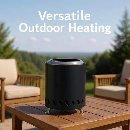Tabletop Fire Pit for Outdoor Camping and Picnics, Black Stainless Steel Wood Burning Fireplace, 5.9 x 7.9 x 5.9 in Smokeless Firewood Stove, Portable Mini Fire Bowl for Backyard - Image 6