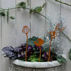 Decorative Garden Stakes Yard Art 3pcs Rustic Metal Set-Outdoor Vintage Ground Insert Decor with Abstract Design,Weather-Resistant Iron Signs for Patio,Seasonal Festival Decoration - Image 2