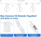 Bosceos Outdoor G40 LED Globe String Lights 25FT Shatterproof Waterproof - Image 2