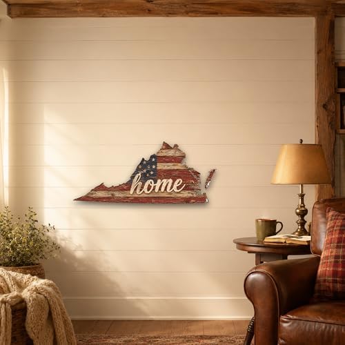 Virginia Home State Shape Sign – Vintage Flag Metal Wall Art - Image 5