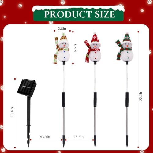 Solar Snowman Christmas Pathway Lights, Cool White, 6 Pack - Image 4