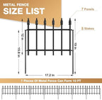 Decorative Garden Fence 10ft (L) x 19in (H) - 7 Panels Heavy Duty Garden Fencing Animal Barrier Rustproof Metal Fence Border for Outdoor Yard & Flower Bed Decor - Image 4